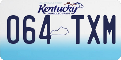KY license plate 064TXM