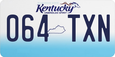 KY license plate 064TXN