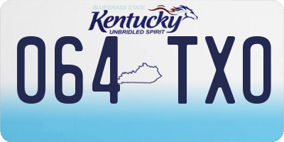 KY license plate 064TXO