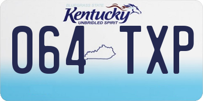 KY license plate 064TXP