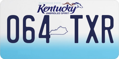 KY license plate 064TXR