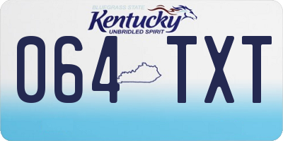 KY license plate 064TXT