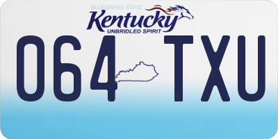 KY license plate 064TXU