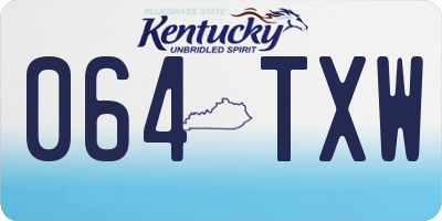 KY license plate 064TXW