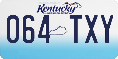 KY license plate 064TXY