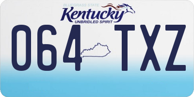 KY license plate 064TXZ