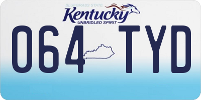 KY license plate 064TYD
