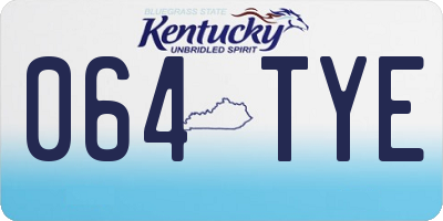 KY license plate 064TYE