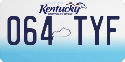 KY license plate 064TYF