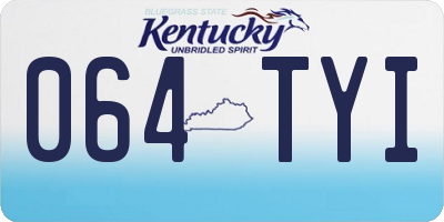 KY license plate 064TYI