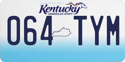 KY license plate 064TYM