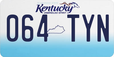 KY license plate 064TYN