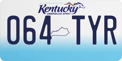 KY license plate 064TYR