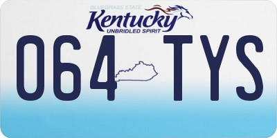 KY license plate 064TYS