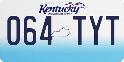 KY license plate 064TYT