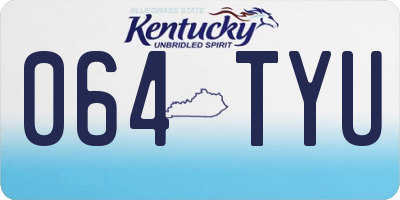 KY license plate 064TYU