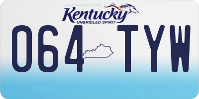 KY license plate 064TYW
