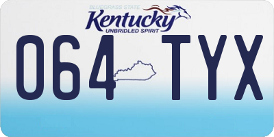 KY license plate 064TYX