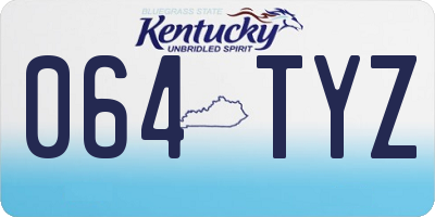 KY license plate 064TYZ
