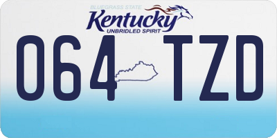 KY license plate 064TZD