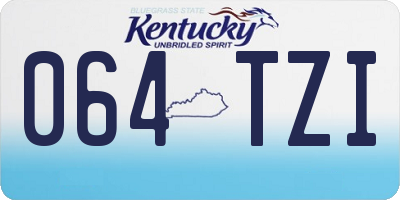 KY license plate 064TZI
