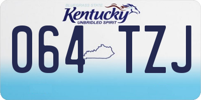 KY license plate 064TZJ