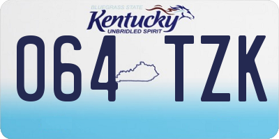 KY license plate 064TZK