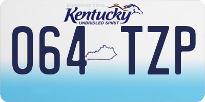 KY license plate 064TZP