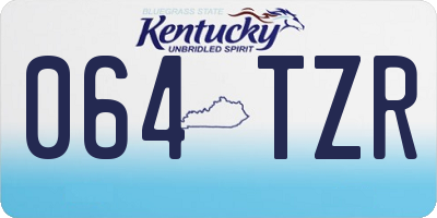 KY license plate 064TZR