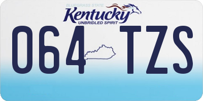KY license plate 064TZS