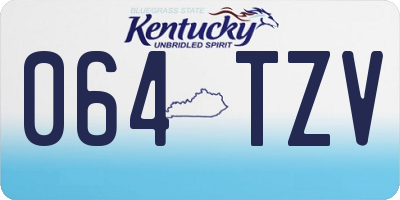 KY license plate 064TZV