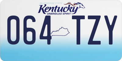 KY license plate 064TZY