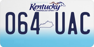 KY license plate 064UAC