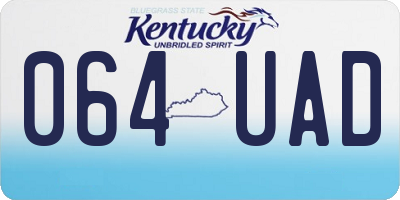KY license plate 064UAD