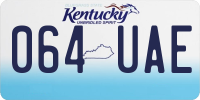 KY license plate 064UAE