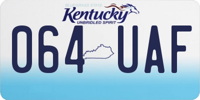 KY license plate 064UAF