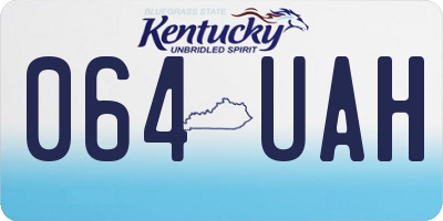 KY license plate 064UAH