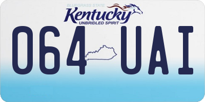 KY license plate 064UAI