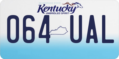 KY license plate 064UAL