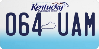 KY license plate 064UAM