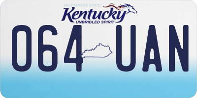 KY license plate 064UAN