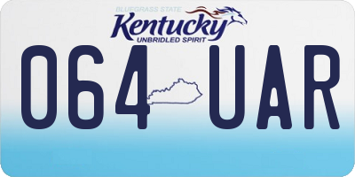 KY license plate 064UAR