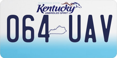 KY license plate 064UAV