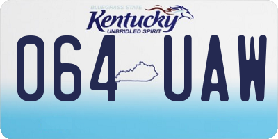 KY license plate 064UAW