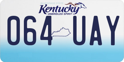 KY license plate 064UAY