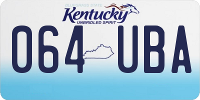 KY license plate 064UBA