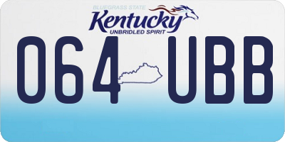 KY license plate 064UBB