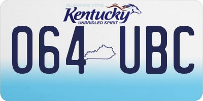 KY license plate 064UBC