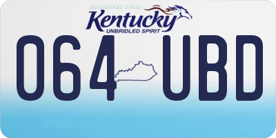 KY license plate 064UBD