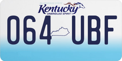 KY license plate 064UBF